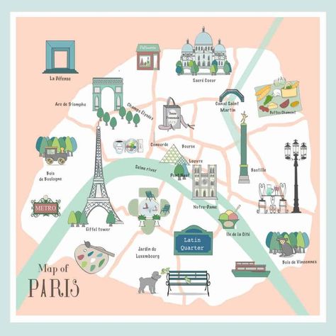 Illustrated map of Paris and its arrondissements Paris has 20 arrondissements, each with its own personality. Let's compare each area with advice on where to stay in Paris, as well as where to visit. #paris #france #europe Paris Hidden Gems, Paris Sightseeing, Map Of Paris, Canal Saint Martin, Paris Illustration, Plan Paris, Latin Quarter, Paris Guide, Paris Map