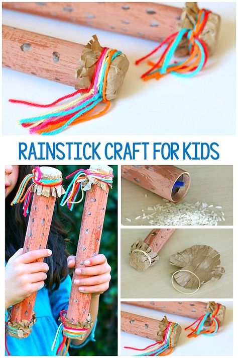 Make your own rainstick instrument craft using cardboard tubes and explore the science of sound at the same time! Fun for kids of all ages! #craftsforkids #kidscrafts #scienceforkids #sound #fivesenses #soundexperiments #soundactivities #kindergarten #firstgrade Instrument Craft, Rain Sticks, Homemade Instruments, Diy Instruments, Music Crafts, Diy Musical Instruments, Creative Activities For Kids, Cardboard Tubes, Fun For Kids