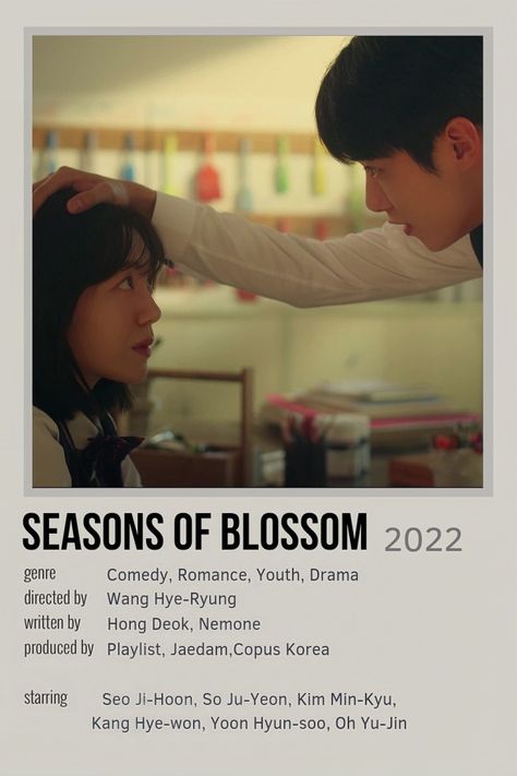 Slice Of Life Kdrama List, Slice Of Life Movies, Seasons Of Blossom Kdrama, Movie Bingo, Kdrama Posters, Seasons Of Blossom, Kim Min-kyu, Colour Pallets, Drama List