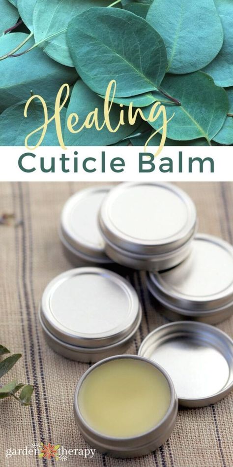 Healing Cuticle Balm Recipe and Helpful Tips - This soothing cuticle balm is packed with an herbal blend that will mend those cracks and make hands soft again. Like all of my homemade beauty products, it is completely natural and gentle on skin! #gardentherapy #naturalbeauty #naturalskincare #beauty Cuticle Balm Diy, Make Hands Soft, Pamper Products, Homemade Balm, Diy Lotions, Diy Natural Beauty Recipes, Homemade Skincare, Balm Recipe, Salve Recipes