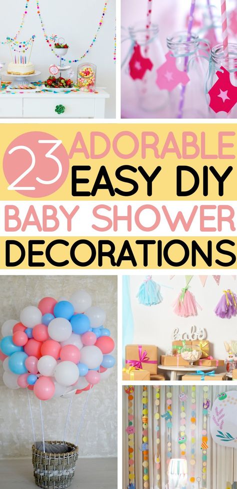 Easy Diy Baby Shower Decorations, Dollar Tree Baby Shower Ideas, Cheap Baby Shower Decorations, Diy Baby Shower Decorations Boy, Simple Baby Shower Decorations, Baby Shower Decor Ideas, Baby Shower Decorating Ideas, Shower Decor Ideas, Work Baby Showers