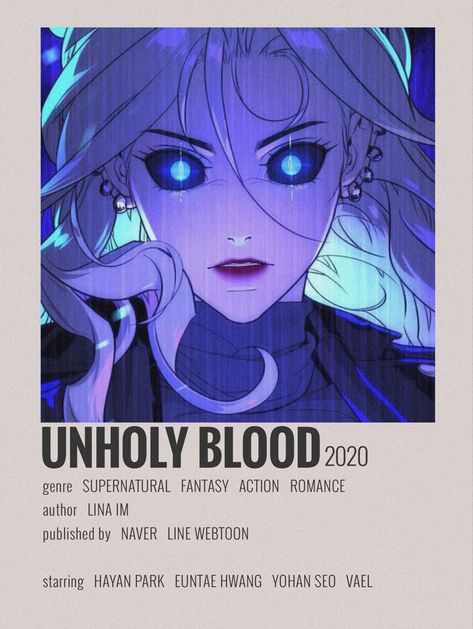 Unholy Blood, Images Hello Kitty, White Blood, Comic Poster, Anime Printables, Anime Titles, Manga List, Romantic Manga, Webtoon Comics