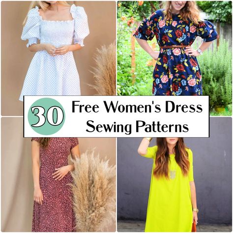 Simple Dress Pattern Free, Free Dress Patterns For Women, Beginner Dress Pattern, Modest Dress Patterns, Dress Patterns For Women, Diy Dress Pattern, Fancy Dress Patterns, Boho Dress Pattern, Summer Dress Sewing Patterns