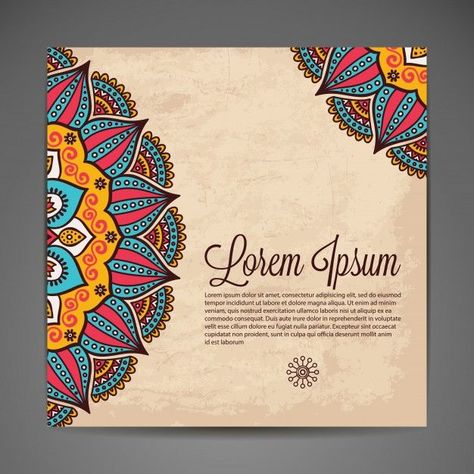 More than a million free vectors, PSD, photos and free icons. Exclusive freebies and all graphic resources that you need for your projects Mandala Card, Wedding Card Design Indian, Marriage Invitation Card, Hindu Wedding Cards, Art Fractal, Business Card Design Inspiration, Mandala Background, Indian Wedding Cards, Mandalas Painting