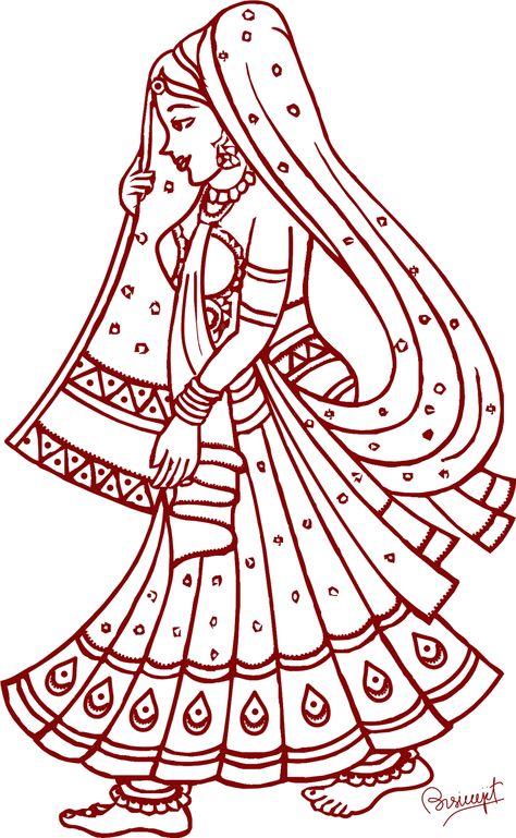 Wedding Drawing, Birds Embroidery Designs, Fabric Paint Designs, Indian Woman, Wedding Clipart, Indian Culture, Handwork Embroidery Design, Simple Embroidery, Hand Embroidery Design Patterns