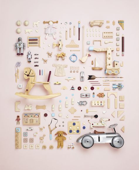 Knolling Photography, Things Organized Neatly, ดินปั้น Polymer Clay, Foto Baby, Rocking Horse, Still Life Photography, Sashiko, Editorial Photography, Wooden Toys