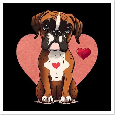 Perfect for everyone that love celebrate valentine's day & dogs. -- Choose from our vast selection of art prints and posters to match with your desired size to make the perfect print or poster. Pick your favorite: Movies, TV Shows, Art, and so much more! Available in mini, small, medium, large, and extra-large depending on the design. For men, women, and children. Perfect for decoration. Dog Posters, Boxer Dogs Art, Boxer Mom, Valentines Day Dog, Boxer (dog), Boxer Love, Boxer Puppies, Dog Poster, Boxer Dogs