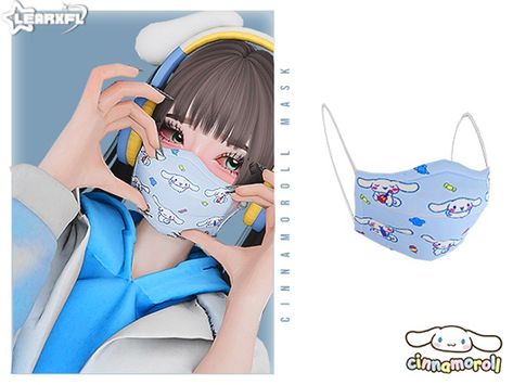 Cinnamoroll Back To School Collection - Cinnamoroll Mask [4/17 Items] | Patreon Sims 4 Anime, Cute Mask, Save File, Sims 4 Dresses, School Sets, School Collection, Free Base, Sims Hair, Kawaii Accessories