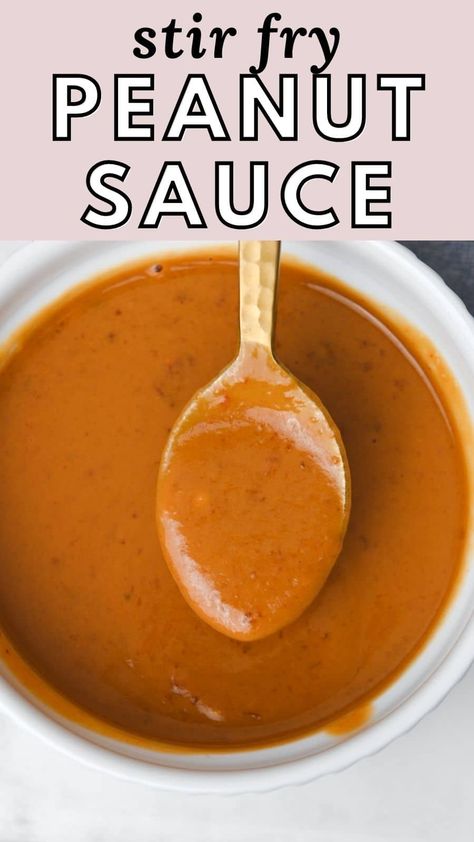 This 6-ingredient, 5-minute peanut sauce is perfect for stir fries, as a dipping sauce, or as a dressing on grain bowls! It uses pantry staples and is easy to customize. Peanut Sauce For Spring Rolls, Peanut Butter Stir Fry, Peanut Sauce Stir Fry, Spicy Thai Peanut Sauce, Sauce For Spring Rolls, Thai Peanut Sauce Recipe, Asian Peanut Sauce, Easy Peanut Sauce, Homemade Peanut Sauce