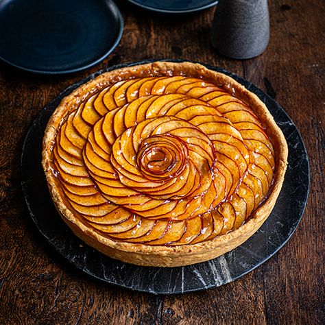 Prue Leith's Tarte Aux Pommes - The Great British Bake Off | The Great British Bake Off Lemon Desserts Healthy, Prue Leith, Lemon Bar, The Great British Bake Off, Desserts Healthy, Lemon Syrup, Apple Jam, Cake Mixes, Paul Hollywood