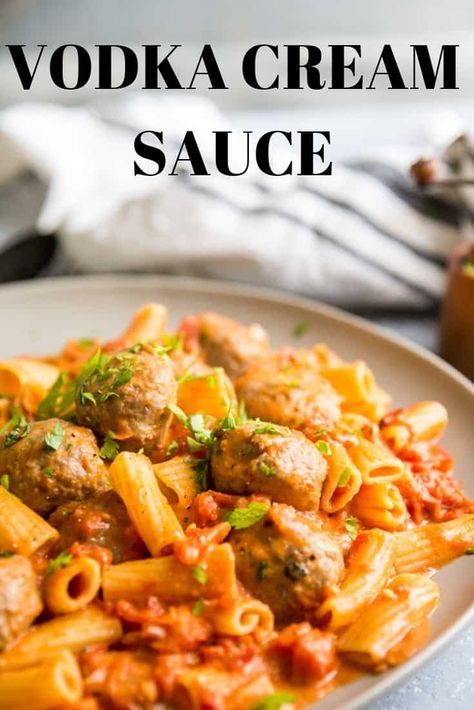 Meatballs In Vodka Sauce, Vodka Alfredo Sauce, Vodka Sauce And Meatballs, Meatballs And Vodka Sauce, Vodka Sauce With Meatballs, Vodka Sauce Pasta With Meatballs, Meatballs With Vodka Sauce, Vodka Sauce Meatballs, Rigatoni And Meatballs