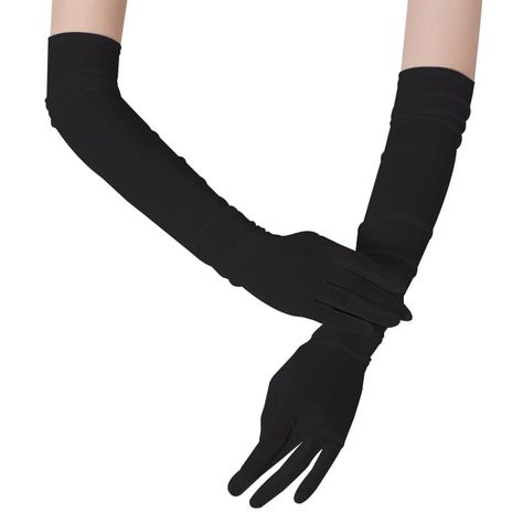 PRICES MAY VARY. 【Size】This Long Elbow Black Pure Silk Gloves Measure Approximately 23.6"/60cm, Stretchy For Easy On/Off And Fit Most Adults. 【Long Black Gloves Material】 Pure Silk,100% Mulberry Knitted Silk For This Silk Long Gloves Can Be Worn With All Kinds Of Dresses,It’S Soft, Lightweight, Comfortable, Breathable, Smooth Fabric That Is Comfortable And Soft To The Touch, Silky Feeling Makes You Look Elegant And Gorgeous, For Various Occasions. 【Long Opera Gloves Gift For Women】Silk Is Protei Long Black Silk Gloves, Black Long Gloves Aesthetic, Long Gloves Aesthetic, Long Silk Gloves, Black Gloves Aesthetic, Gloves With Dress, Black Opera Gloves, Lorax Costume, Gloves Aesthetic