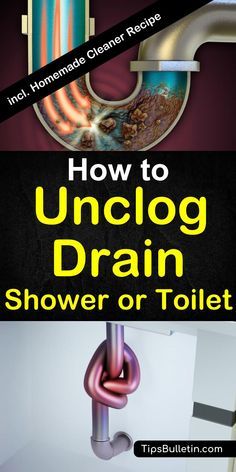 Clean Shower Drain, Cleaning Sink Drains, Unclog A Drain, Natural Drain Cleaner, Drain Unclogger, Unclog Sink, Homemade Cleaner, Homemade Cleaners Recipes, Clogged Drains