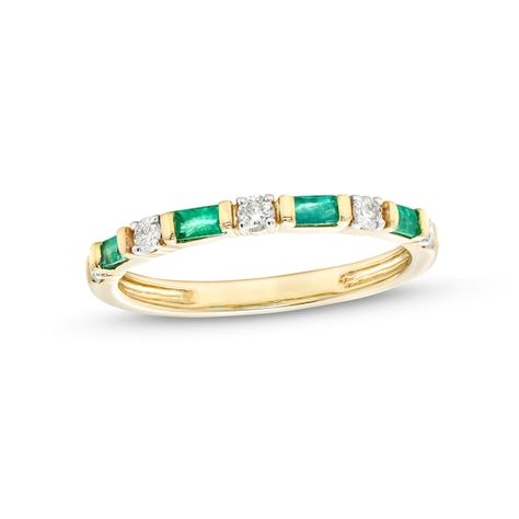 Emerald And Diamond Wedding Band, Emerald And Diamond Band, Birthstone Band, Baguette Band, Emerald Wedding Band, Round Wedding Band, Verdant Green, Emerald Band, Emerald Birthstone