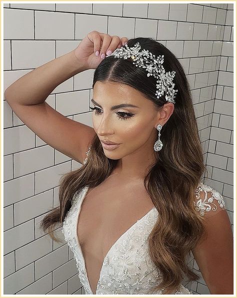 Winter Wedding Hairstyles With Veil - Like what you found? Please do not hesitate to click for more - Click to Visit NOW! No Vail Wedding Hair Headpieces, Wedding Hairstyle With Hairpiece, Wedding Hair With Hairpiece, Wedding Vail With Hair Clip, Behind The Ear Wedding Hair, Wedding Hairpiece With Veil, Bridal Hairpiece Hair Down, Bridal Hair With Headpiece, Bride Headpiece With Veil