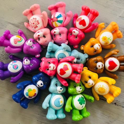 "These are Vintage STYLE 2016 Care Bear Action Figures by Just Play! Sold separately. Use the Drop-down Menu to Select Care Bear! One shipping price covers multiple bears. Free Shipping Over 35.00! Arms move. Head and legs do not move. Height 3\" Great nostalgia piece! Please feel free to contact me with any questions. I am happy to help :)" Care Bear Figurines, Care Bears Figures, Kidcore Crafts, Grumpy Bear Care Bear, Care Bear Collection, Care Bears Vintage, Care Bear Party, Care Bear Birthday, Care Bears Cousins