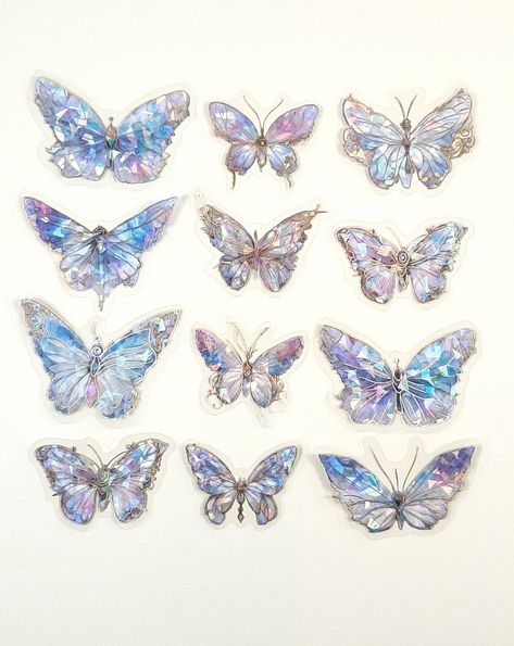 Beautiful set of iridescent gold embossed vintage style butterfly stickers. These stickers  are perfect for planners, journals, crafts, or scrapbooking. 20 stickers per bag. *Delivery* All orders are dispatched by 2nd class post for UK orders, and International tracked post for all overseas orders. **Please note: not suitable for children under 3 due to small parts. Aesthetic Butterfly Stickers Printable, Aesthetic Butterfly Stickers, Butterfly Stickers Vintage, Vintage Stickers Printables, Vintage Butterfly Stickers, Butterfly Stickers Printable, Cute Butterfly Stickers, Sticker Album Diy, Stickers For Notebooks