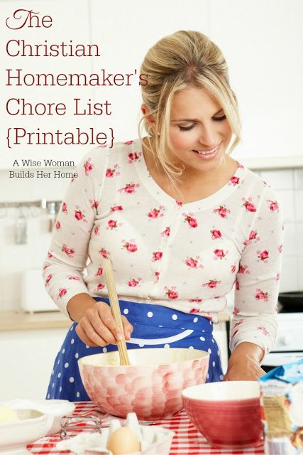 Housewife Duties, Chore List Printable, Modern Homemaking, Faith Planner, Happy Homemaking, Christian Homemaking, Stepford Wife, Happy Housewife, Chore List