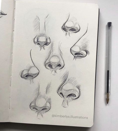 Nose Drawing, Seni Cat Air, 인물 드로잉, Pencil Art Drawings, Art Drawings Sketches Creative, The Nose, Anatomy Art, Art Tutorials Drawing, Art Drawings Sketches Simple