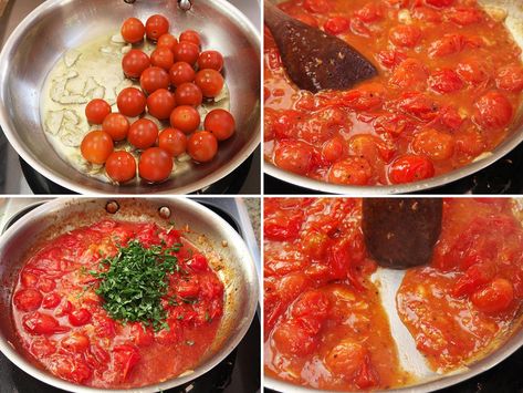 Cherry Tomato Pasta Sauce, Fresh Pasta Sauce, Cherry Tomato Recipes, Cherry Tomato Sauce, Cherry Tomato Pasta, Fresh Tomato Sauce, Cooking Tomatoes, Tomato Pasta Sauce, Tomato Sauce Recipe