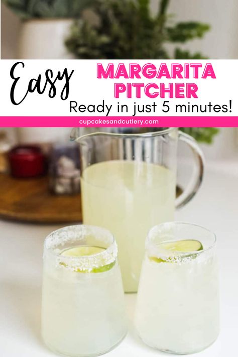 Make this crazy easy pitcher of margarita recipe for your next party! With fresh lime juice, tequila, and Triple Sec, you’ll get the cocktail’s classic flavor but easily serve a crowd. Sip your favorite tequila cocktail with friends in about 5 minutes! Easy Margaritas, Pitcher Margaritas, Pitcher Margarita Recipe, Margarita Pitcher, Kid Drinks Recipes, Pitcher Of Margaritas, Easy Mixed Drinks, Easy Margarita Recipe, Best Margarita Recipe