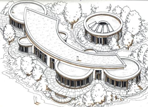 Curved Building, Architecture Design Presentation, مركز ثقافي, Concept Models Architecture, Architecture Portfolio Design, Kindergarten Design, Conceptual Architecture, Architecture Sketchbook, Architecture Concept Diagram