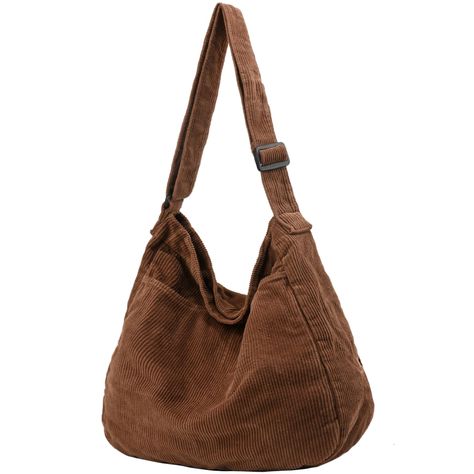 PRICES MAY VARY. 【Soft Material】-This shoulder bag is made of high quality canvas corduroy,super sturdy,soft and water-washable.This large hobo bag Can be the essential everyday tote bag.It is skin-friendly and recycle. 【Size Details】-This tote bag size is 15×4.3×15 inch, shoulder strap is 15-26 inch,Weight：0.8lb.This tote bag with zipper holds all your daily essentials,fashionable and versatile. 【Large Capacity】-There is a big room inside the hobo crossbody bag.One main compartment with zipper Corduroy Shoulder Bag, Corduroy Purse, Fall Thrift, Vintage Canvas Bags, Over The Shoulder Bag, Big Room, Big Tote Bags, Large Hobo Bag, Hobo Tote Bag