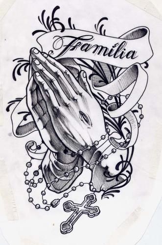 praying hands..... The Best Blessing Ever Blessed Tattoos, Praying Hands Tattoo, Gangsta Tattoos, Chicano Tattoos, Religious Tattoos, Geniale Tattoos, Portrait Of A Woman, Praying Hands, Family Tattoos