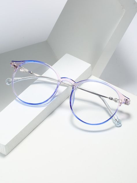 Round Frame Anti-Blue Light Eyeglasses Anti Blue Light Glasses For Women, Spects Frames For Women Round Face, Kawaii Glasses Frames, Cute Glasses Frames For Women, Clear Framed Glasses, Cute Blue Light Glasses, Blue Glasses Frames, Kawaii Glasses, Clear Glasses Frames Women