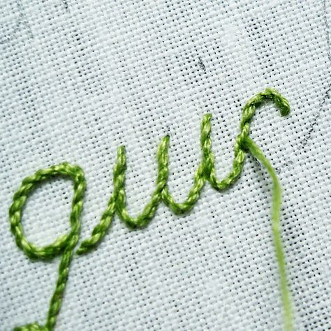 Learn How to Embroider Your Handwriting! | Craftsy How To Write In Embroidery, How To Embroider A Name, Embroidery Writing Hand Lettering, Embroidery Handwriting, Embroidered Handwriting, Handwriting Embroidery, Embroider Name, Embroidery Numbers, Embroidery Names