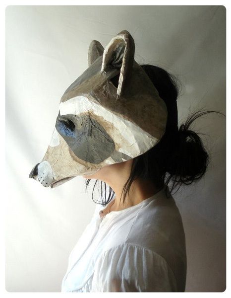 Captain Cat aptain Cat paper mache masks Teater Drama, Mascara Papel Mache, Raccoon Mask, Paper Mache Mask, Paper Mache Animals, Wearing A Mask, Paper Mache Art, Paper Mache Crafts, Paper Mask