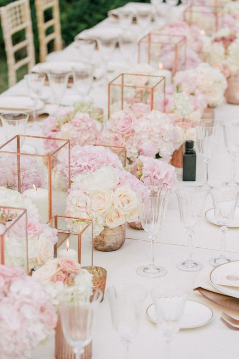 Gorgeous modern/geometric pink and white rose beach wedding centerpiece! Cinderella Wedding Theme, Blush Wedding Centerpieces, Beach Wedding Centerpieces, Quinceanera Ideas, Cinderella Wedding, Blushing Bride, Wedding Inside, Event Inspiration, Rose Gold Wedding