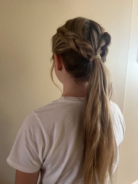 French Plait Ponytail, Two French Braids Into Ponytail, Braids And A Ponytail, French Braids Ponytail, French Braids Into Ponytail, French Braid Into A Ponytail, Hairstyles Valentines Day, French Braid Into Ponytail, Ponytail With A Braid