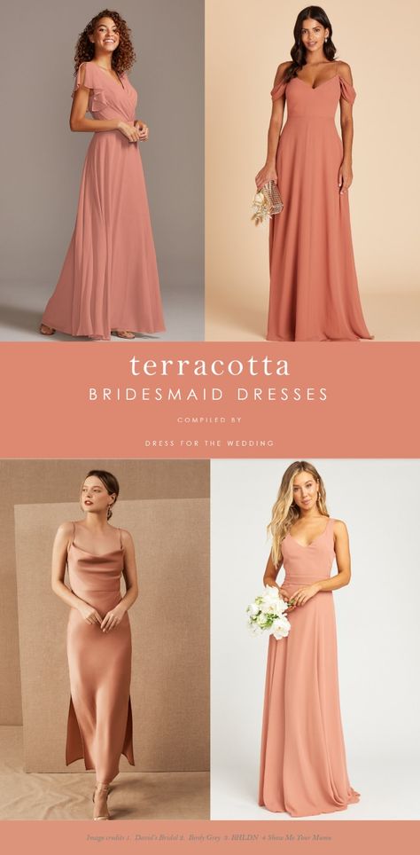 Terracotta Bridesmaid Dresses | Dress for the Wedding Terracotta Dresses, Terracotta Bridesmaid, Light Terracotta, Rust Bridesmaid Dress, Vestidos Color Coral, Coral Bridesmaid, Coral Bridesmaid Dresses, Terracotta Color, Grey Bridesmaid Dresses