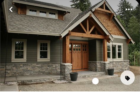 Craftsman Style Homes Exterior, Exterior House Renovation, Mountain Home Exterior, Exterior Finishes, Timber Frame Home, Lake Houses Exterior, Open Loft, Outdoor Entrance, Exterior House Paint Color Combinations