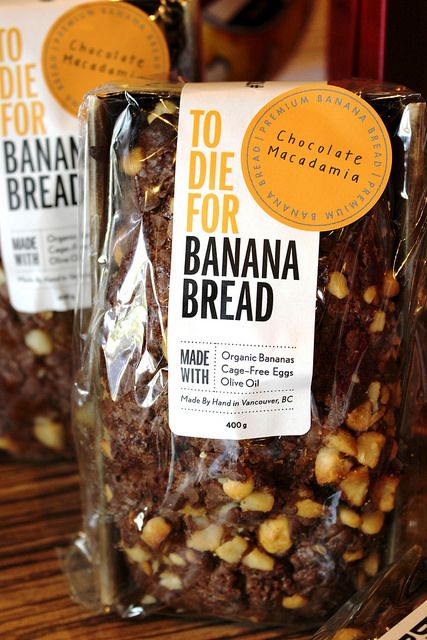 Erin Ireland's To Die For Banana Bread Launch at Caffè Artigiano Selling Banana Bread, Banana Bread Packaging Ideas Bake Sale, Packaging Banana Bread, Banana Bread Wrapping Ideas, Homemade Bread Packaging Ideas, Banana Loaf Packaging Ideas, Banana Cake Packaging, Banana Bread Packaging Ideas, Banana Bread Packaging