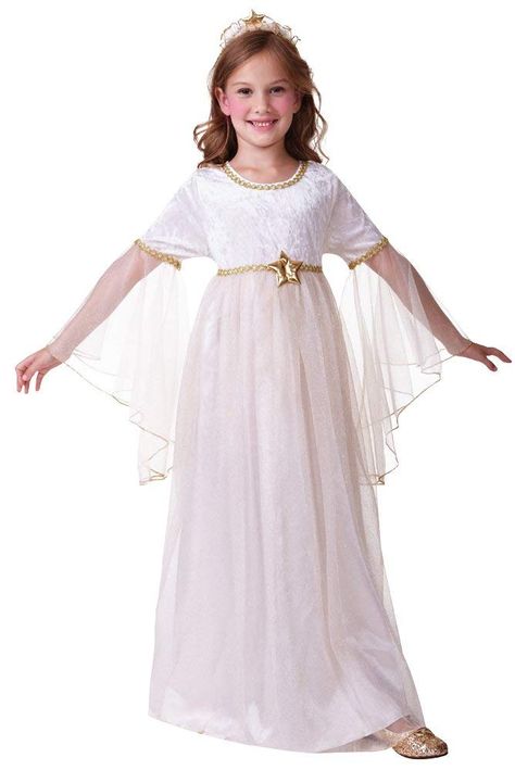 Disfraz de ángel para niñas -  110 - 122 cm Disfraces de navidad para niñas, angelitos blancos super bonito y original. Festivales del colegio, actuaciones de fin de curso etc... Kids Angel Costume, Angel Fancy Dress Costume, Girls Angel Costume, Angel Fancy Dress, Christmas Fancy Dress, Girls Fancy Dress, Full Body Costumes, Fancy Dress Outfits, Angel Outfit