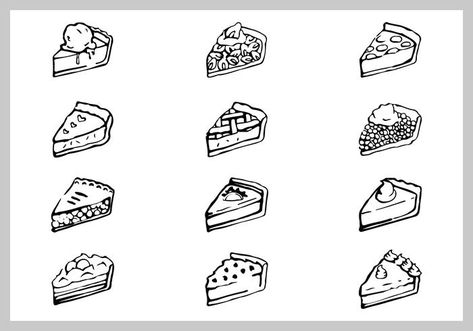 Apple Pie Illustration, Pie Illustration, Pie Drawing, Bakery Icon, Cake Icon, Cake Vector, Colorful Desserts, Raspberry Pie, Pie Slice