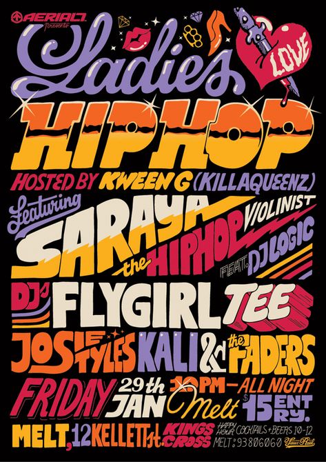 90s Graphic Design, Typographie Inspiration, Typography Served, Hip Hop Poster, New Retro Wave, Publicidad Creativa, Typography Poster Design, Concert Poster, Type Posters