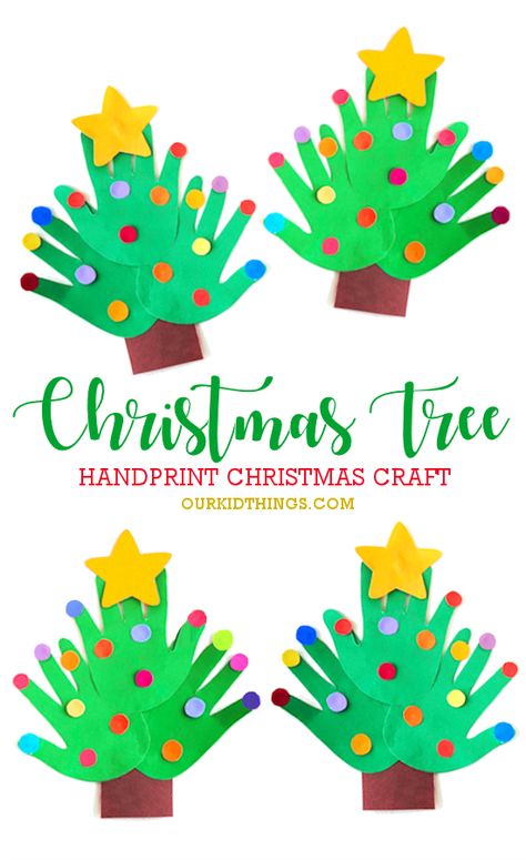 Handprint Christmas Tree Craft Handprint Christmas Tree, Christmas Tree Craft, Handprint Christmas, December Crafts, Christmas Crafts For Toddlers, Preschool Christmas Crafts, Christmas Crafts For Kids To Make, Toddler Arts And Crafts, Christmas Arts And Crafts