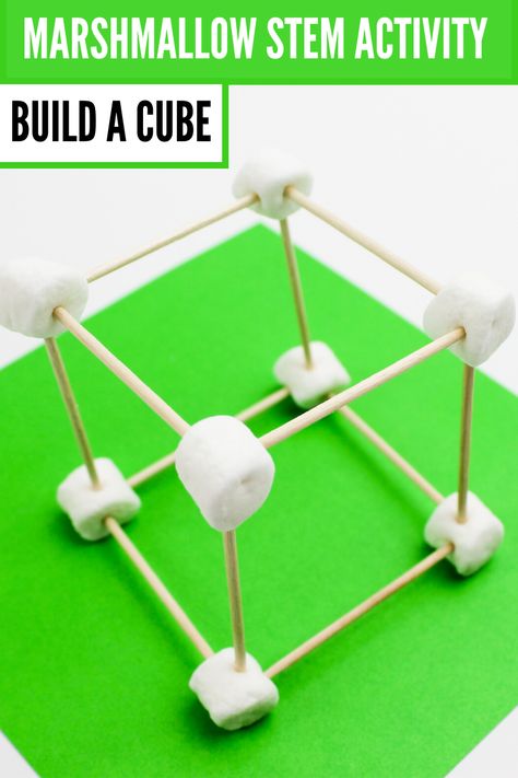 Marshmallow STEM Activities - Build a Cube - Teaching Second Grade Marshmallow Stem, Fun Stem Activities, Math Enrichment, School Products, Stem Elementary, Steam Projects, Teaching Second Grade, Stem Activity, Elementary Teaching