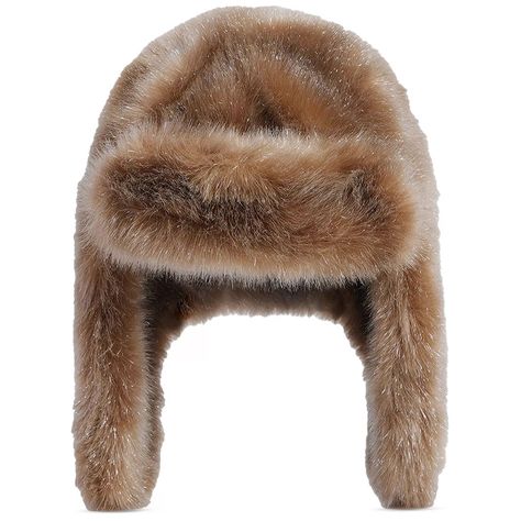 Bamboo Hats, Fur Trapper, Fur Trapper Hat, Fawn Colour, Trapper Hat, Trapper Hats, Metallic Yarn, Cold Weather Outfits, Dream Clothes