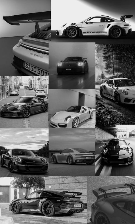 Cars Collage Wallpaper, Car Collage Wallpaper, Sport Cars Aesthetic, Car Collage, Aesthetic Dark Wallpaper, Porsche Aesthetic, Black Car Wallpaper, Carros Porsche, College Wallpaper