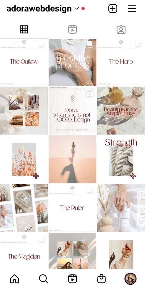 Minimalistic and feminine Instagram feed. Let's create a beautiful feed for you on brand. Feminine Instagram Feed, Feminine Instagram, Font Pairing, Instagram Feed Ideas, Website Layout, Studio Design, The Lifestyle, Website Branding, Brand Strategy