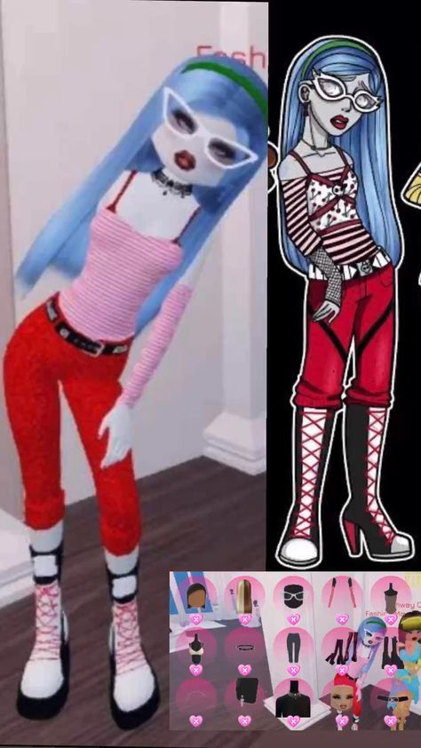 Monster Highschool Dress To Impress, Ghoulia Dress To Impress, Monster High Dress To Impress Outfit, Monster High Dti Outfit, Dti Monster High School Outfits, Monster High School Dress To Impress, Monster High Dress To Impress, Monster High Outfits, High School Dress