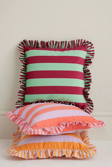 New Home & Decor | Anthropologie UK Funky Cushions, Anthropologie Home, Vintage Cushions, Pink Cushions, Cute Bedroom Decor, Striped Cushions, Bedroom Refresh, Home Decor Trends, Estilo Retro