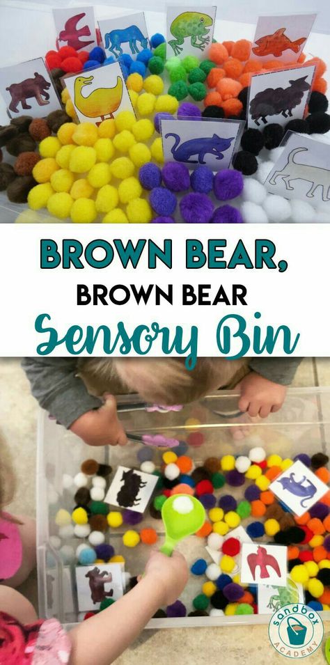 All About Me Sensory Bin, Bear Sensory Bin, Brown Bear Brown Bear Activities, Bear Activities, Eric Carle Activities, Sensory Bin Ideas, Toddler Sensory Bins, Preschool Colors, Toddler Sensory