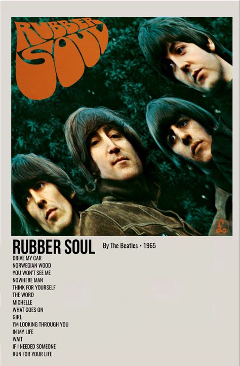 minimal polaroid album poster for the beatles, rubber soul Alternative Minimalist Album Covers, Movies Minimalist, The Beatles Poster, Rubber Soul Beatles, Alternative Posters, Soul Poster, Minimalist Polaroid Poster, Minimal Posters, Nowhere Man