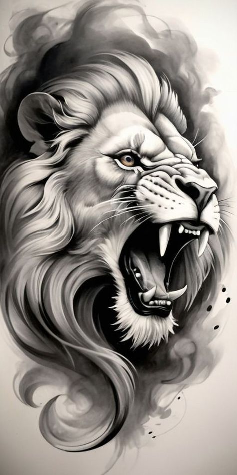 Lion Roaring Tattoo, Lion Chest Tattoo, Roaring Lion Tattoo, Lion Roaring, Lion Forearm Tattoos, Lion Art Tattoo, Big Cat Tattoo, Lion Sketch, Christ Tattoo