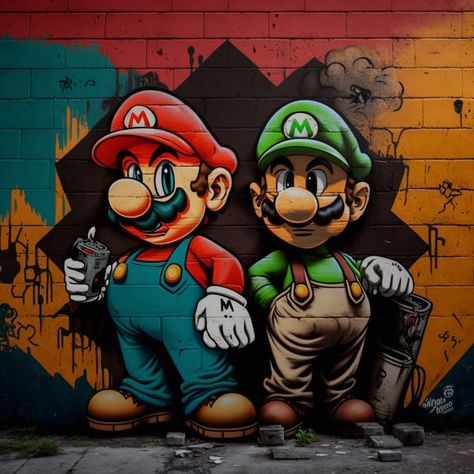 Super Mario Art, Swag Cartoon, Super Mario Brothers, Mario Art, Cartoon Character Pictures, Dope Cartoon Art, Pop Art Wallpaper, Mario Brothers, Mario And Luigi